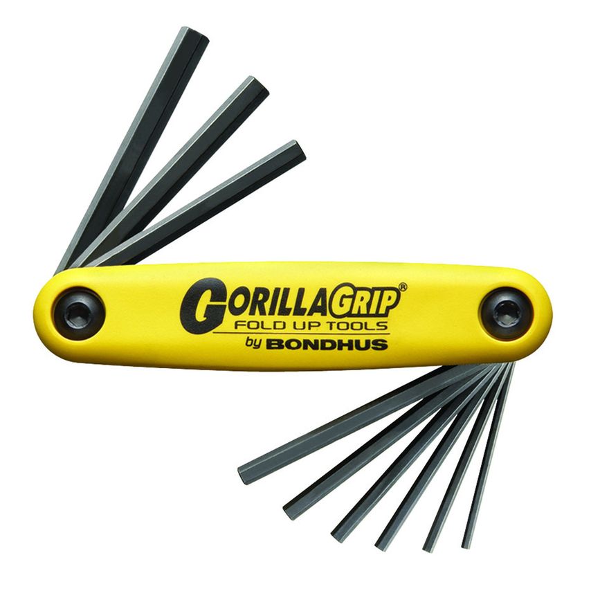 Gorilla Grip Hex Fold Up Keys 5/64" - 1/4" HF9, 12589