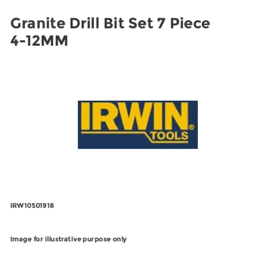 Granite Drill Bit Set 7 Piece 4-12MM IRW10501918