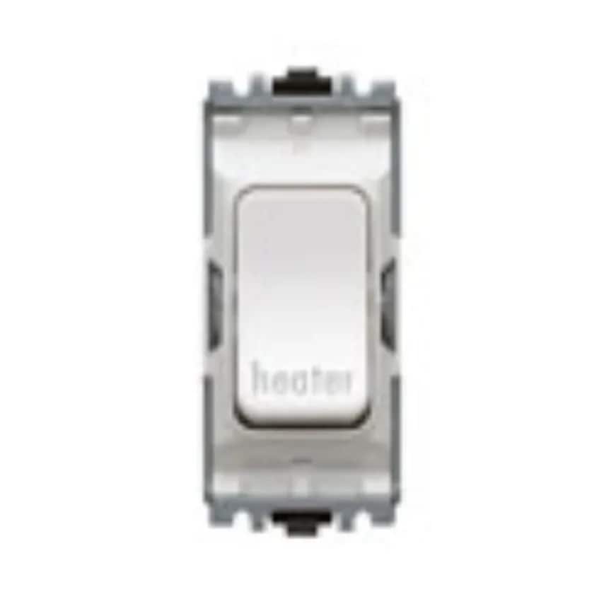 Grid Switch 1 Way DP 20A Lacquered Brushed Stainless Steel Black Inser
