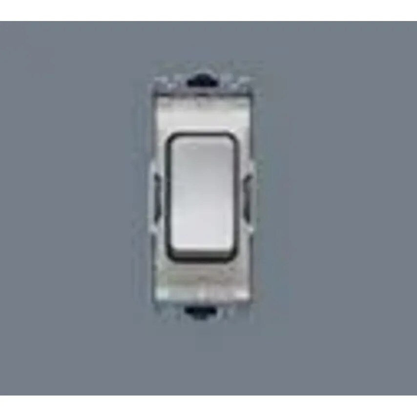 Grid Switch 1 Way SP 10A Lacquered Brushed Stainless Steel Black Inser