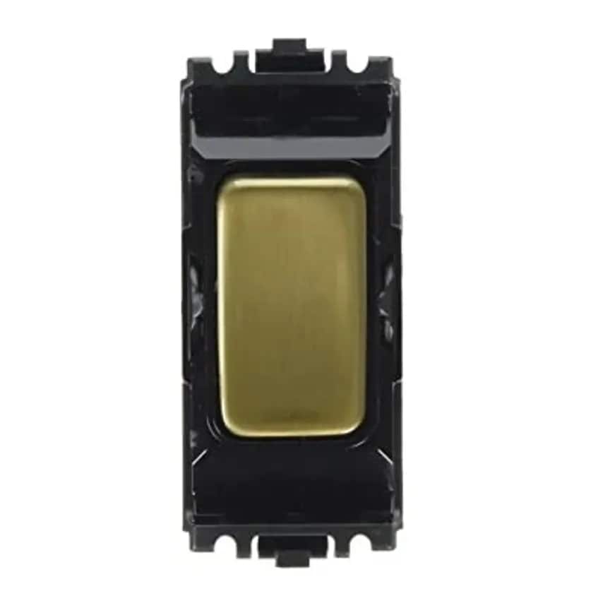 Grid Switch 1 Way SP 10A Satin Gold Black Insert