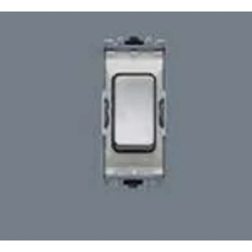 Grid Switch 1 Way SP 20A Lacquered Brushed Stainless Steel White Inser