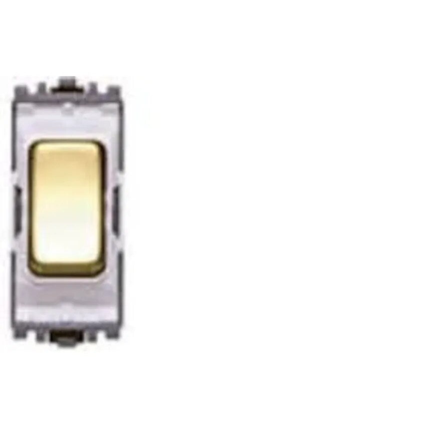 Grid Switch 1 Way SP Neutral Term 10A x Lacquered Brushed Steel WH