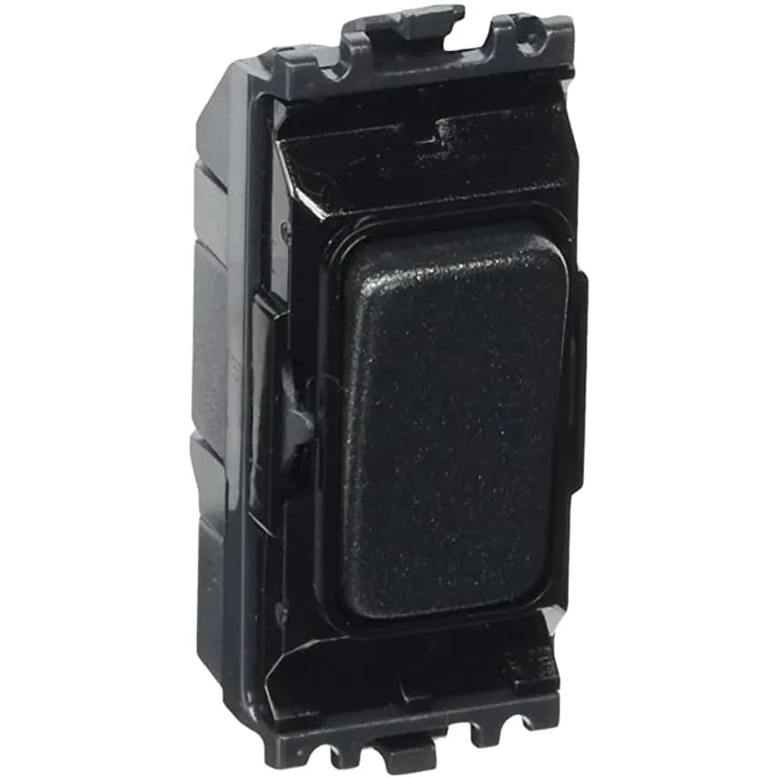 Grid Switch 2 Way SP 20A Lacquered Brushed Stainless Steel Black Inser
