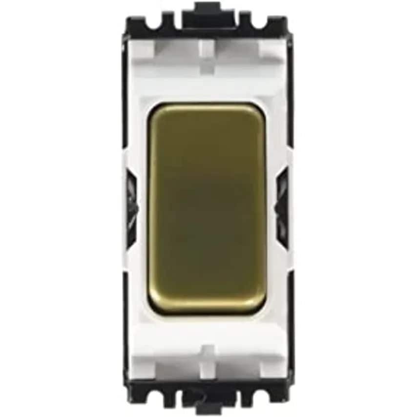 Grid Switch 2 Way SP 20A Satin Gold White Insert
