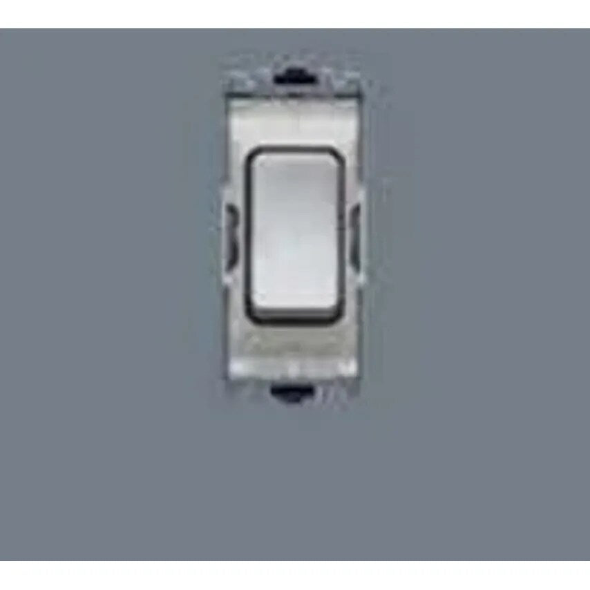 Grid Switch 2 Way SP Push 10A Lacquered Brushed Stainless Steel Black