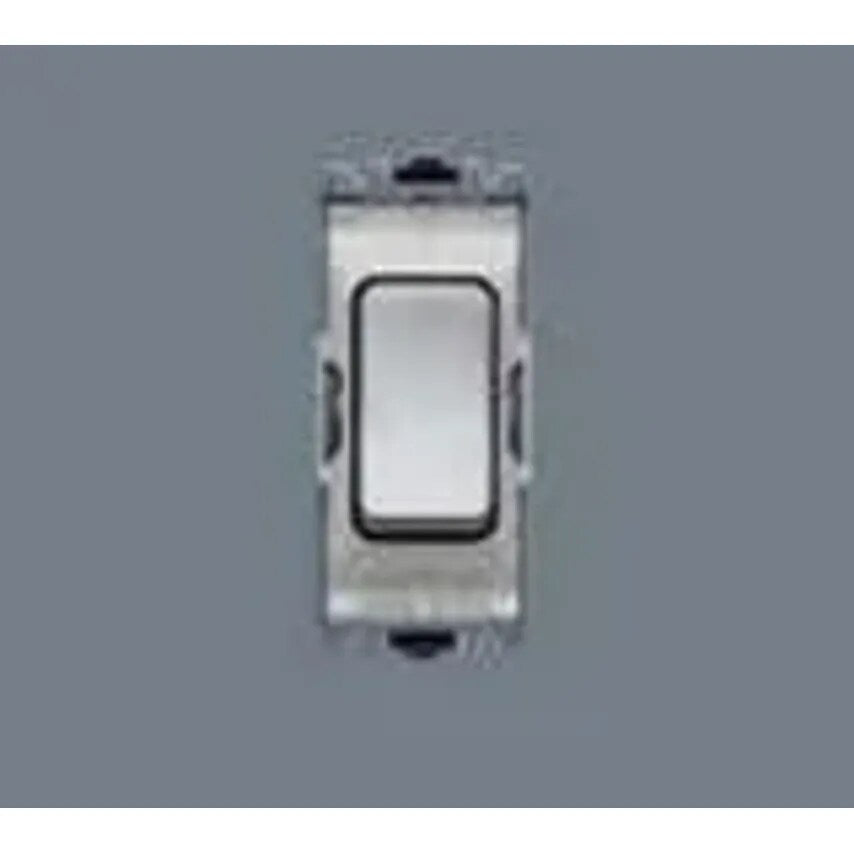 Grid Switch 2 Way SP Push 10A Lacquered Brushed Stainless Steel White