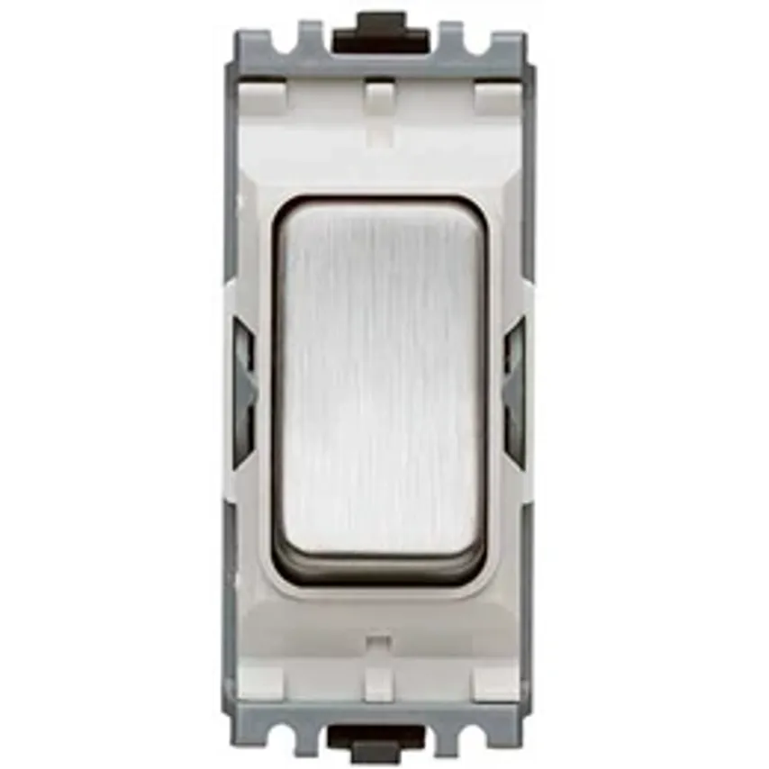 Grid Switch 2 Way SP Push Neutral Term 10A x Brushed Stainless Steel - K4885NLBSSW