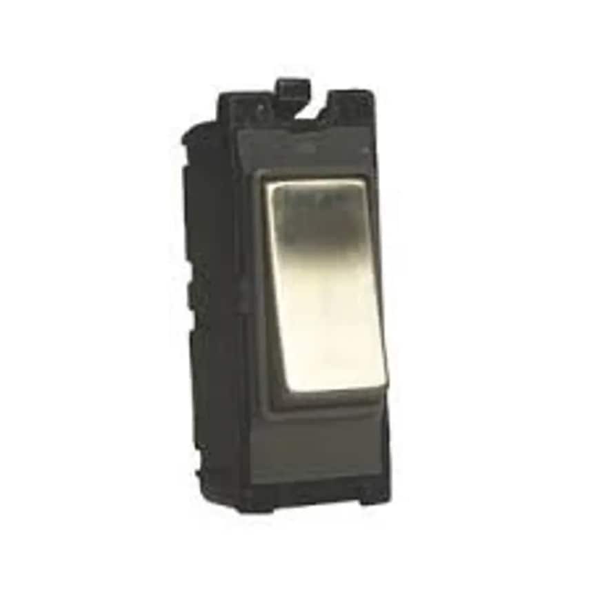 Grid Switch 2 Way SP Push Neutral Term 10A x Lacquered Brushed S - K4885NLLBSW