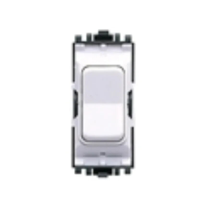 Grid Switch 2 Way and centre Off SP 20A Brushed SS Black Inserts