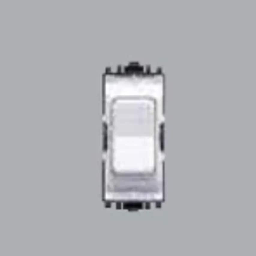 Grid Switch Retractive 10A Lacquered Brushed Stainless Steel White INS