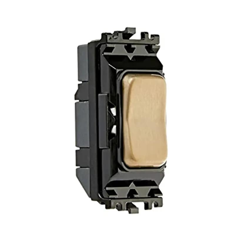 Grid Switch Retractive 10A Satin Gold Black Insert