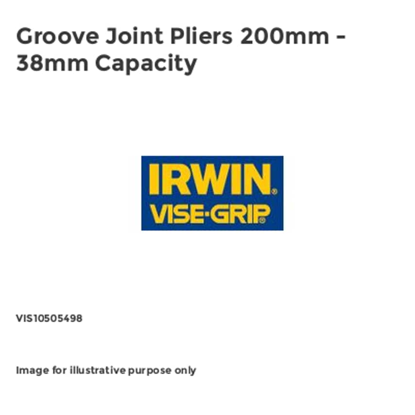 Groove Joint Pliers 200mm - 38mm Capacity