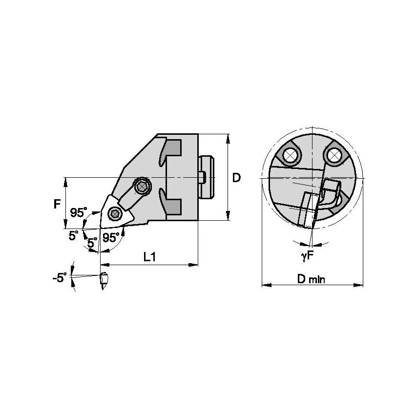 H16MWLNL3 M Boring Head D1.00 L1.63