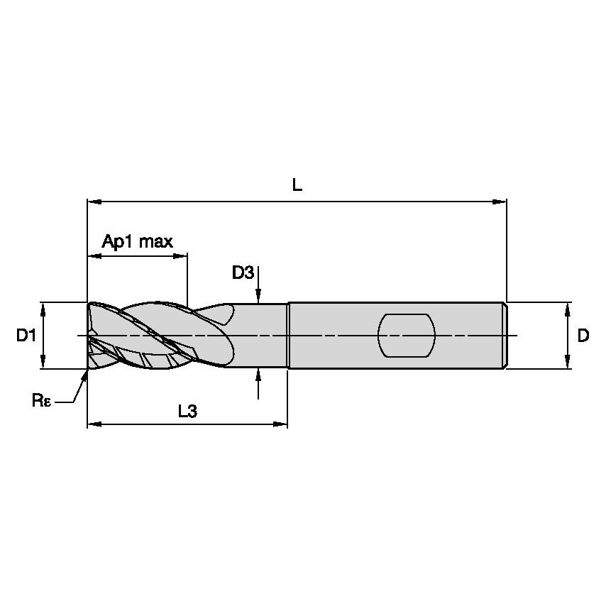 H1TE4RA0750N100HBR090 Harvi I TE 3/4X3/4X1X4 1/2 R.0