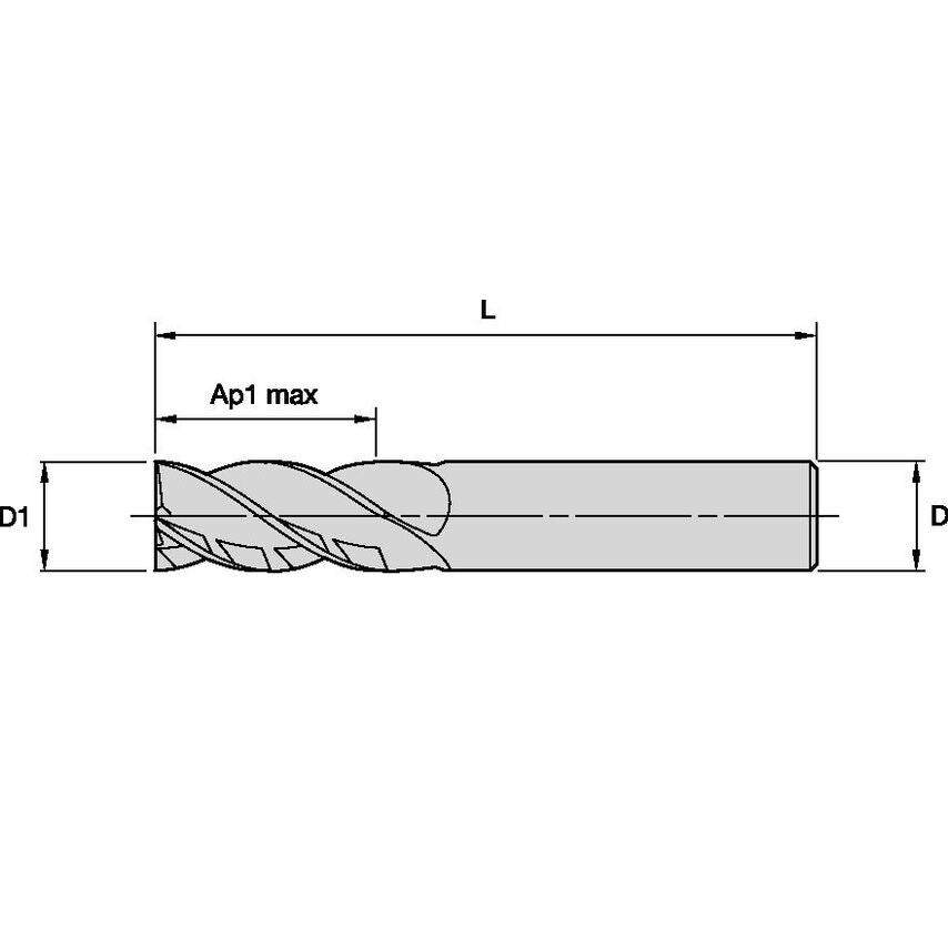 H1TE4SE0375R100HA Harvi I TE 3/8X3/8X1X3 S
