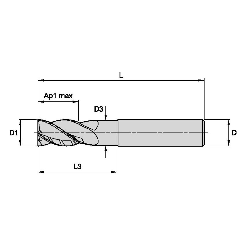 H1TE4SE2000N038HAM Harvi I TE 4FL 20X20X38X104 Sh