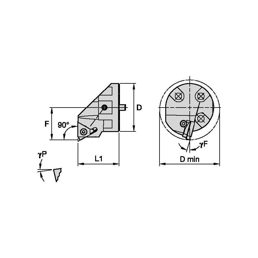 H2532LSER16W Bolt On Head - Laydown Threading