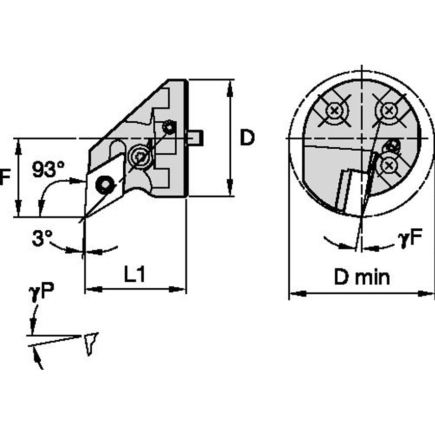H2532PDUNL11 Boring Head D25, 0MM DMIN38, 0MM