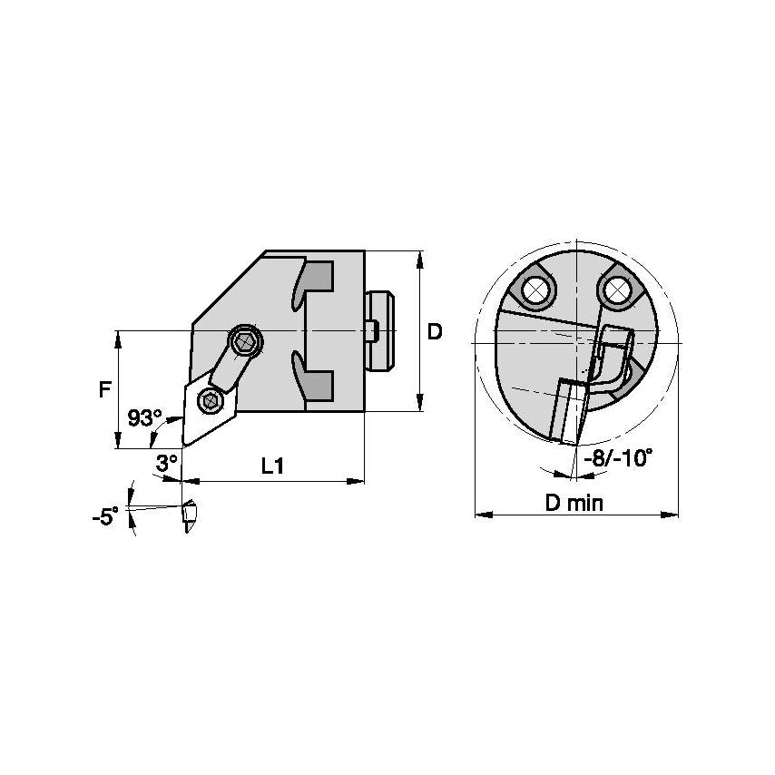 H40MDUNR15 M Boring Head D40, 0MM L41, 3MM