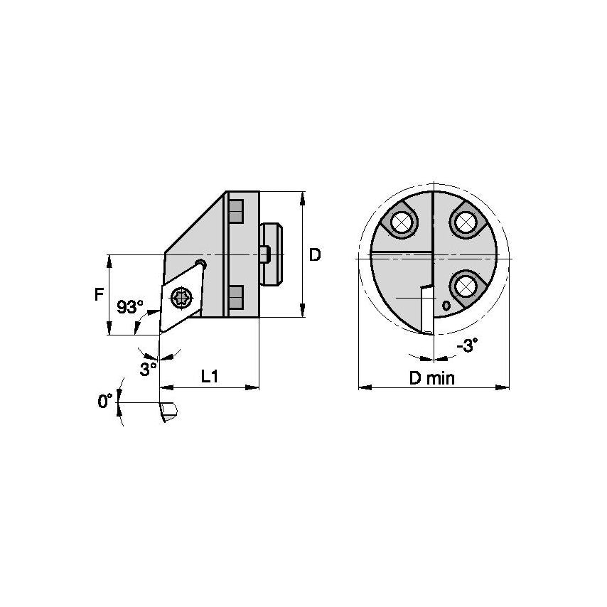 H40SDUCR11 S Boring Head D40, 0MM L41, 3MM