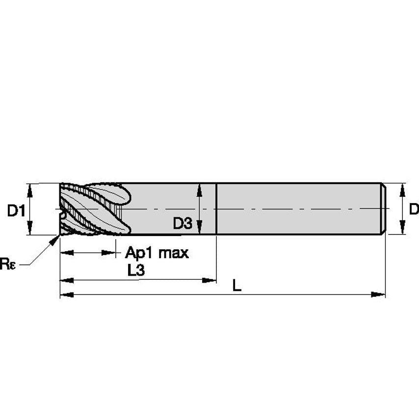 HPRDM188S3019 HP Carbide Roughing End Mill DI