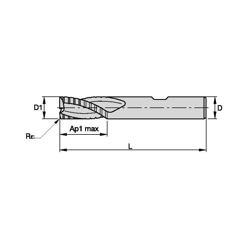 HPRSS750S3163 HPRSS End Mill 3/4X3/4X1 5/8X4