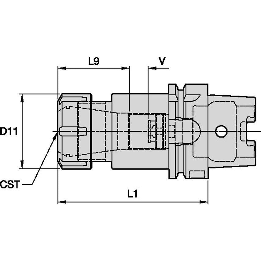 HSK100AER32160m HSK100A ER32 Collet Chuck L=1
