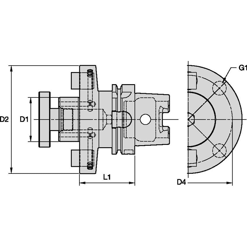 HSK100ASMC250250 HSK100A Shell Mill Adapter Wit