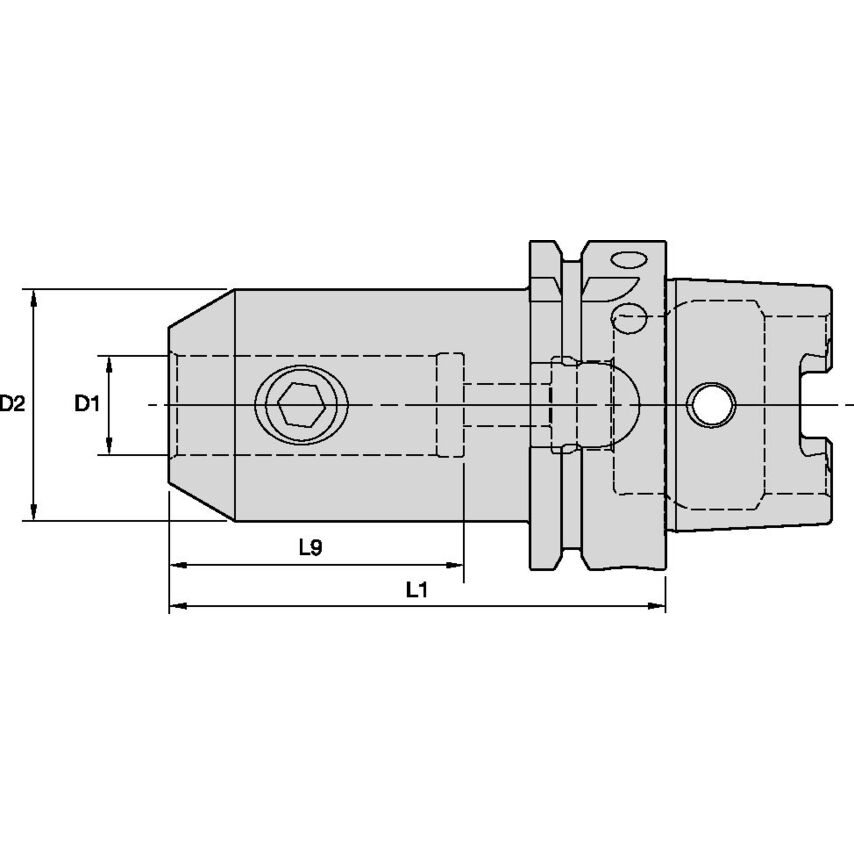 HSK125AEM075375 HSK125A End Mill Adapter 3/4" L3, 75"