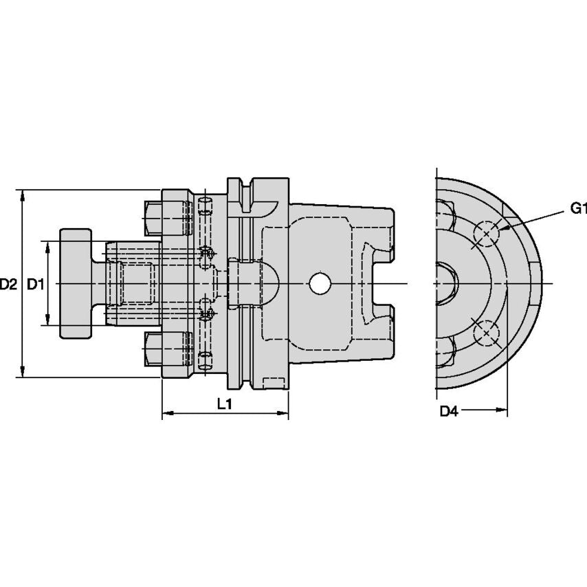 HSK125ASMC32070M HSK125A Shell Mill Cool 32MM