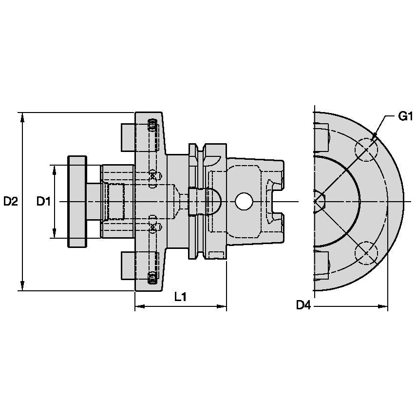 HSK50ASMC100225 HSK50A Shell Mill Adapter With