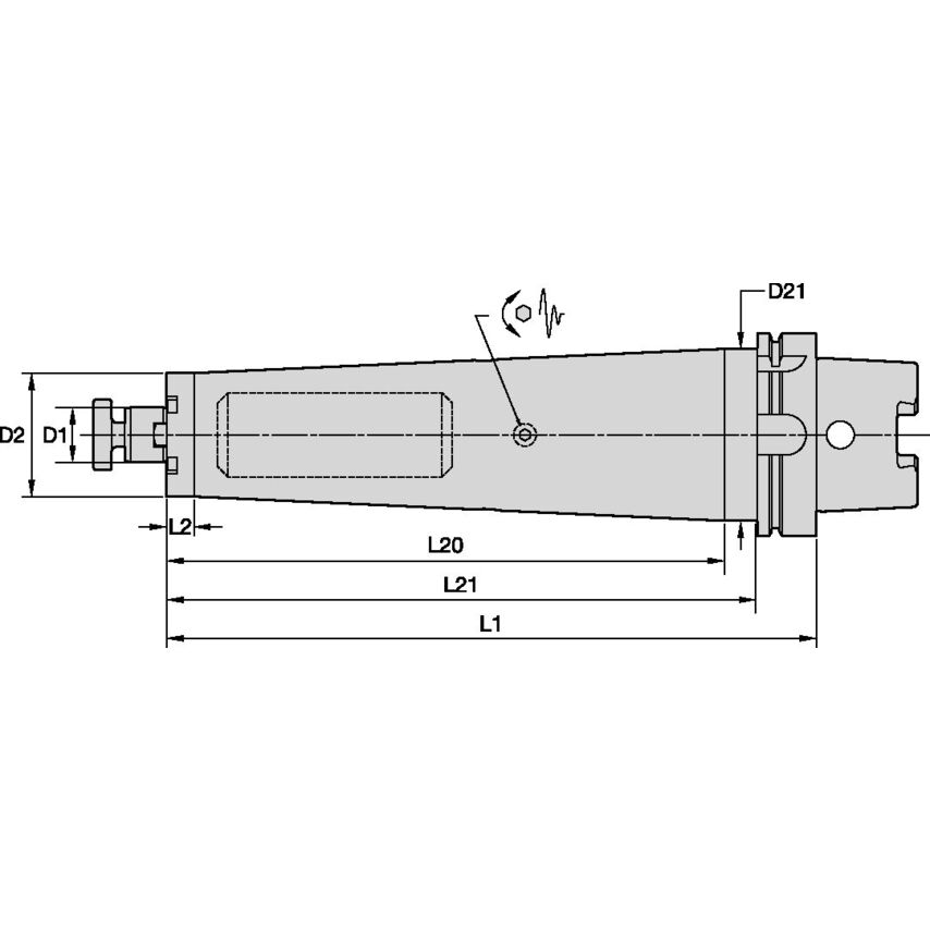 HSK63ATDSMC22220m 22mm Tunable SMA x 260mm HSK63A