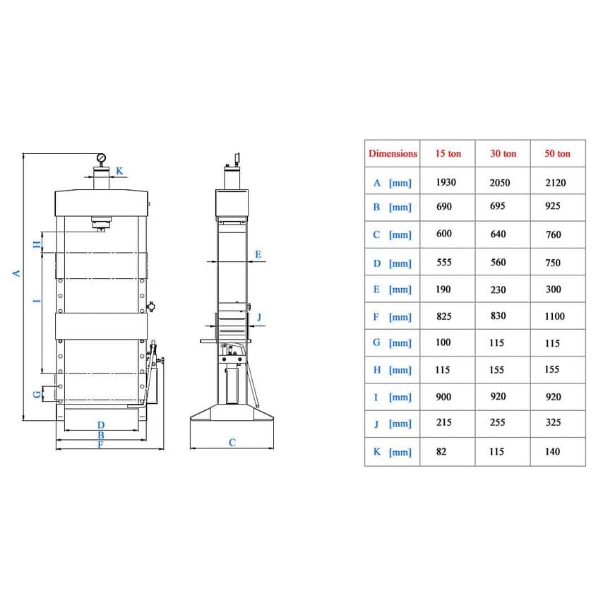 HSP-17F Hydraulic Foot Workshop Press