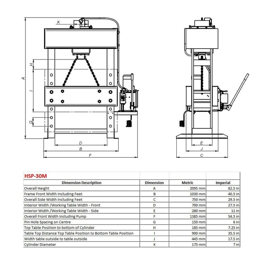 HSP-33M Hydraulic Workshop Press