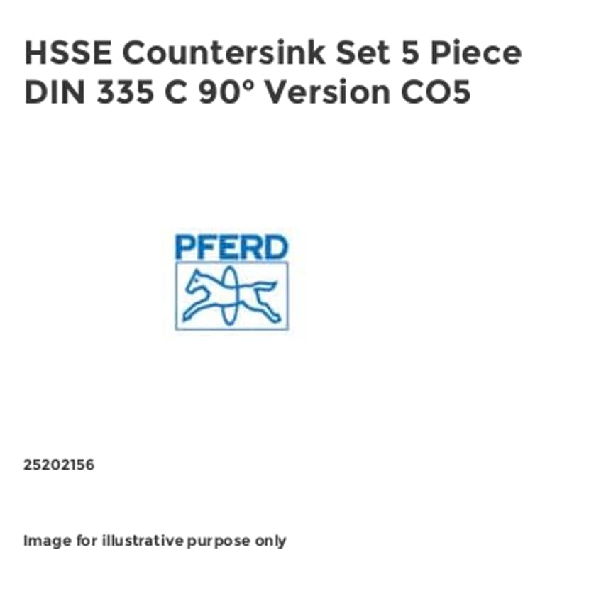 HSSE Countersink Set 5 Piece DIN 335 C 90 Version CO5
