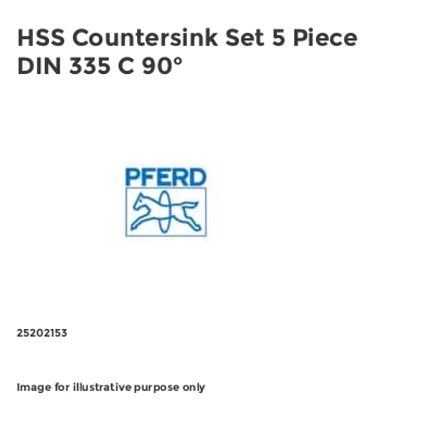 HSS Countersink Set 5 Piece DIN 335 C 90