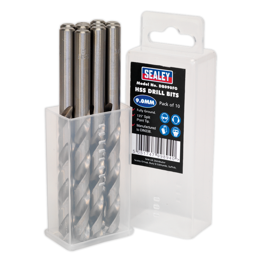 HSS Fully Ground Drill Bit 9mm, Pack of 10