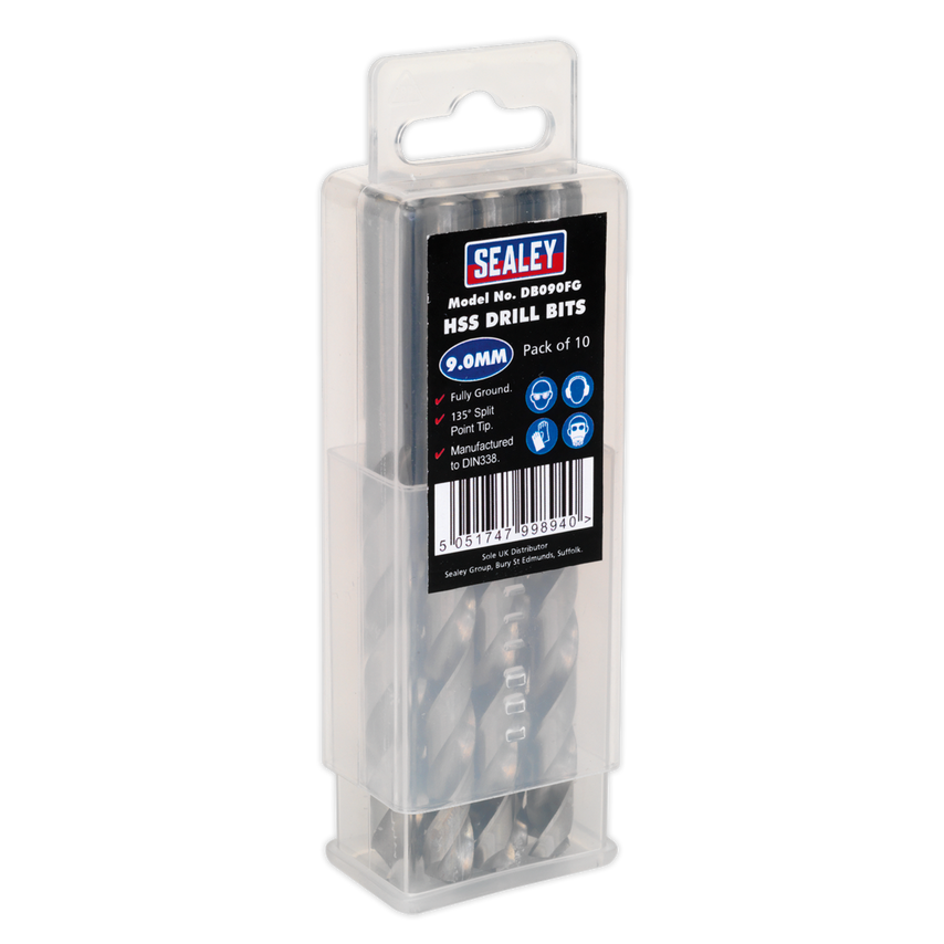 HSS Fully Ground Drill Bit 9mm, Pack of 10