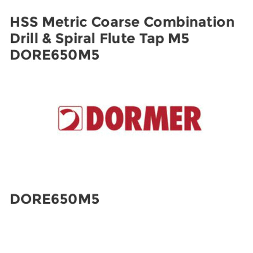 HSS Metric Coarse Combination Drill & Spiral Flute Tap M5 DORE650M5