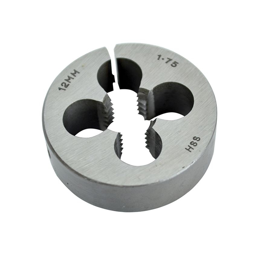 HSS Straight Flute Split Die M12 x 1.75, 1.1/2in OD FAIHSSDM12