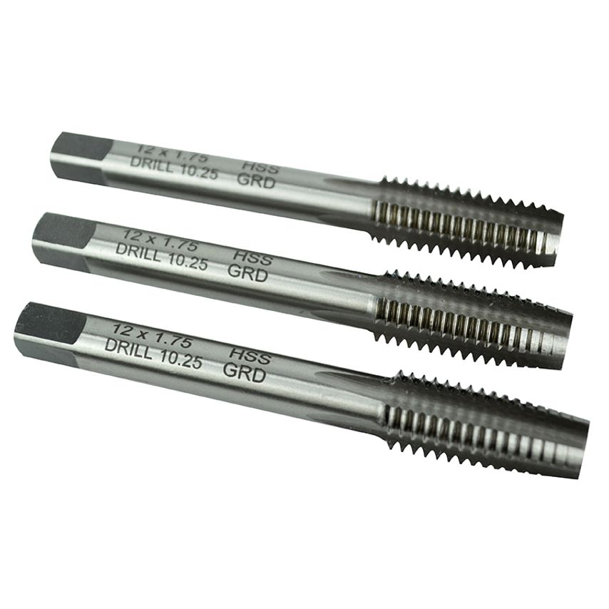 HSS Straight Flute Tap Set M12 x 1.75, 3 Piece FAIHSSTM12