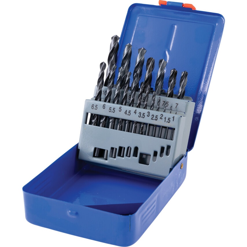 HSS Straight Shank Roll Forged Drill Set 1-10mmx0.5mm, Set of 19