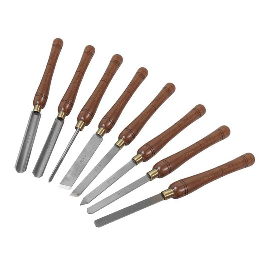 HSS Turning Chisel Wooden Boxed Set, 8 Piece FAIWCTSET8B