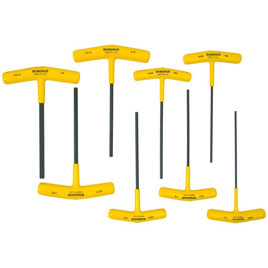 HTX80-6 3/32-1/4 T-Handle Hex8 Piece Set 6", 15232