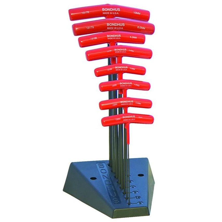 HTX80M/S-68 Piece 2-10mm 6" T-Handle Hex Set + Stand, 15289