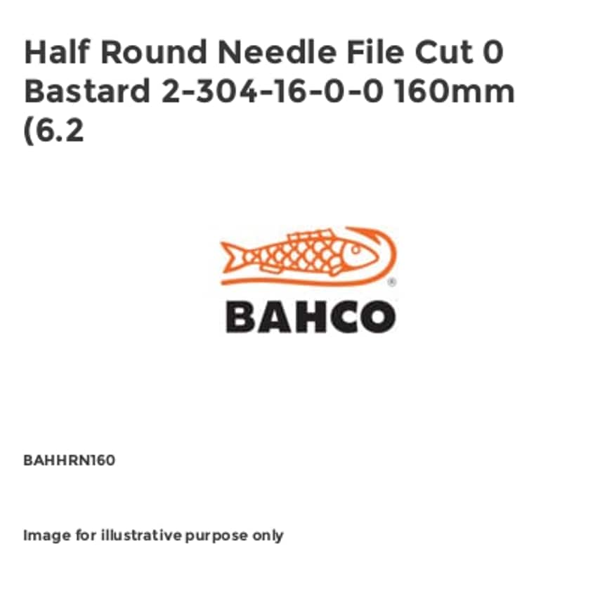 Half Round Needle File Cut 0 Bastard 2-304-16-0-0 160mm (6.2 BAHHRN160