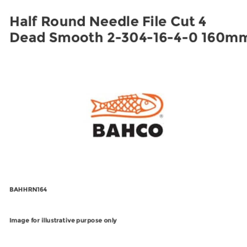 Half Round Needle File Cut 4 Dead Smooth 2-304-16-4-0 160mm