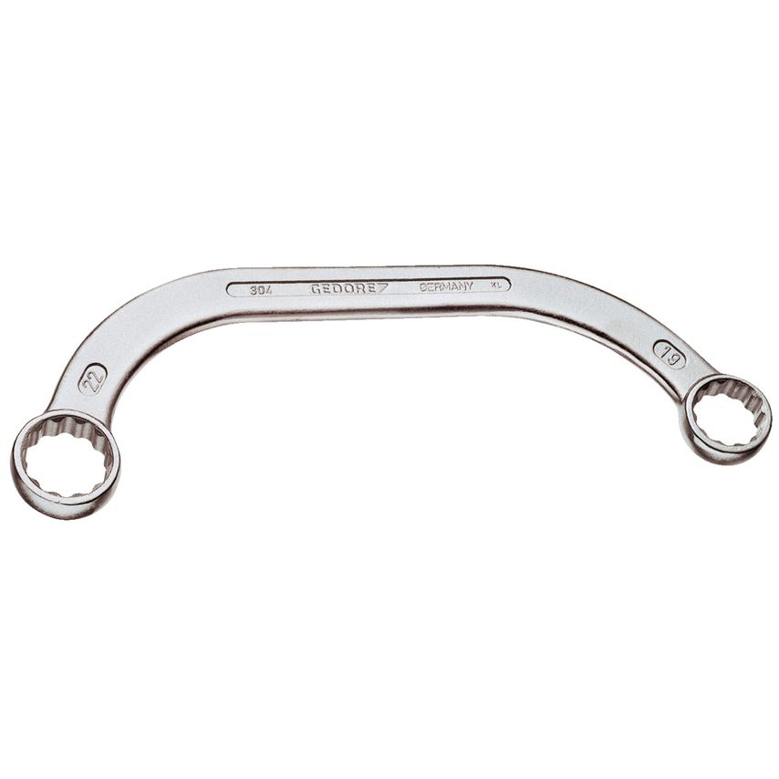 Half-moon ring spanner 19x22 mm