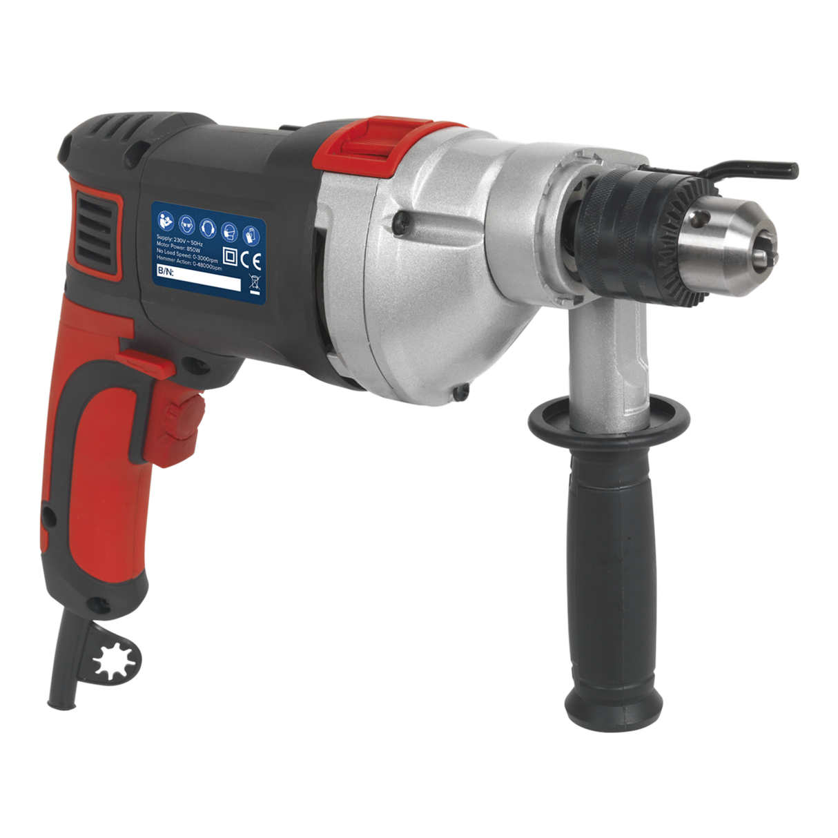 Hammer Drill 13MM Variable Speed with Reverse 850W/230V